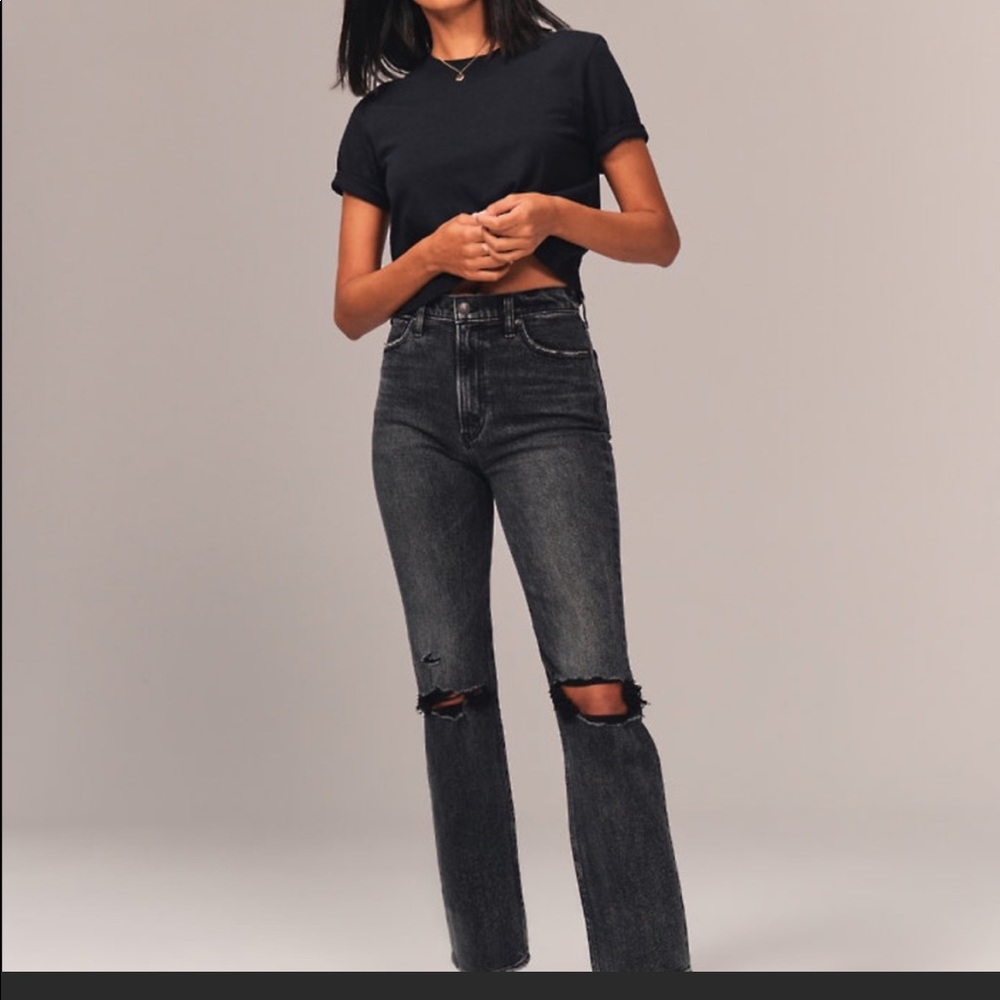 Abercrombie & Fitch The Ankle Straight Ultra High Rise